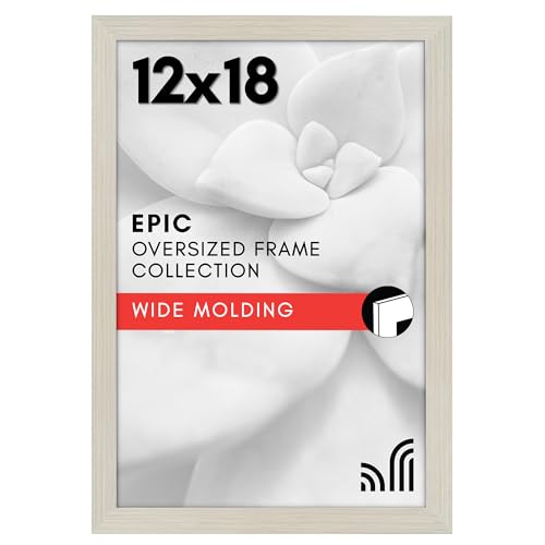 Americanflat 12x18 Poster Frame with Polished Plexiglass - Wide Picture Frames Made of Engineered Wood for Vertical or Horizontal Wall Display - Epic Collection - Light Wood