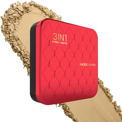 Image of FACES CANADA 3in1 Hydra Matte Compact Powder - Beige 02, 9g | Foundation + Moisturizer + Sunscreen SPF 15 | Mattifying | Controls Oil & Sweat | Conceals Dark Spots & Acne Scars | Buildable Coverage | Lightweight