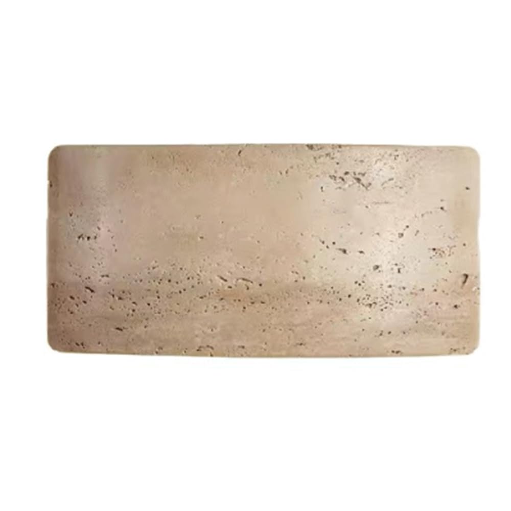 SHUANGZ Rectangle Desigen Kids Room Wall Light Medieval Wabi-sabi Wall Sconces Off-White Travertine Wall Lamp Fixture Applicable to Bedroom Hallway Living Room Staircase Kids Room Entrance
