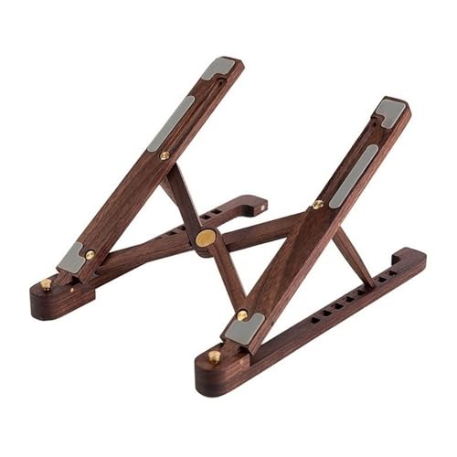 Regulowana podstawka pod laptopa, składana, ergonomiczna drewniana podstawka pod biurko, przenośna konstrukcja chłodząca zapewniająca lepszą postawę (Walnut)