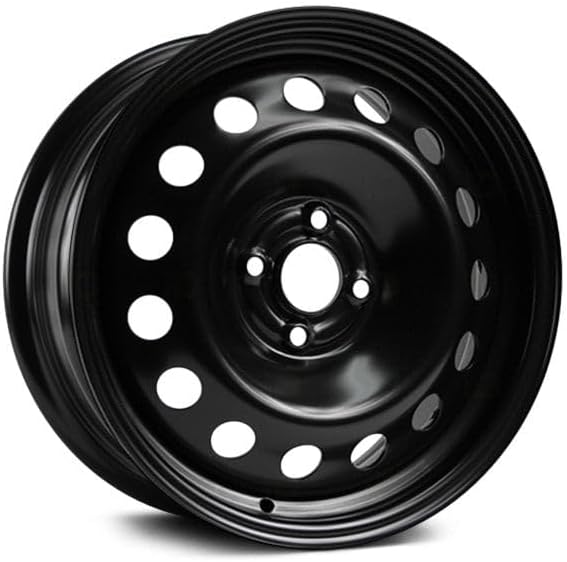 16x6.5 inch Custom Wheel - Black Standard Steel Rim ST Bolt- Pattern 4x100 mm Offset 42 mm