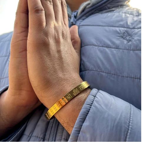 Generic Jai Shree Ram Men's Gold Bracelet - Image 3
