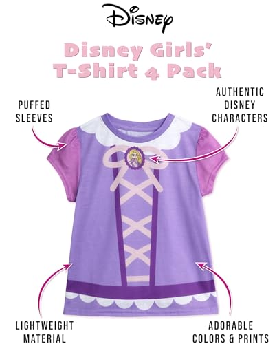 Image of Disney Princess Minnie Mouse Toddler Girls Short Sleeve Graphic Tees 4 Pack