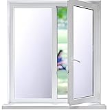 Funfox Fensterfolie Matt Blickdicht Milchglasfolie Fenster Selbstklebende Sichtschutzfolie Anti-UV Statische Haftung Fenster Folie für Badzimmer Weiß Matt 44.5 x 200cm