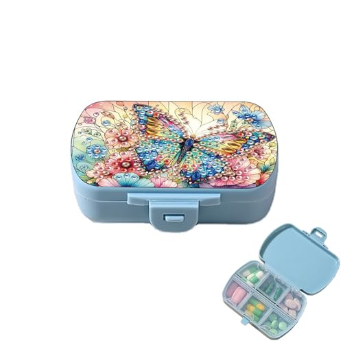 Image of ARTopet Diamond Art Painting Mini Storage Box with 6-Grid Creative Design Compact Portable Small Case for Purse Travel Daily (Butterfly)