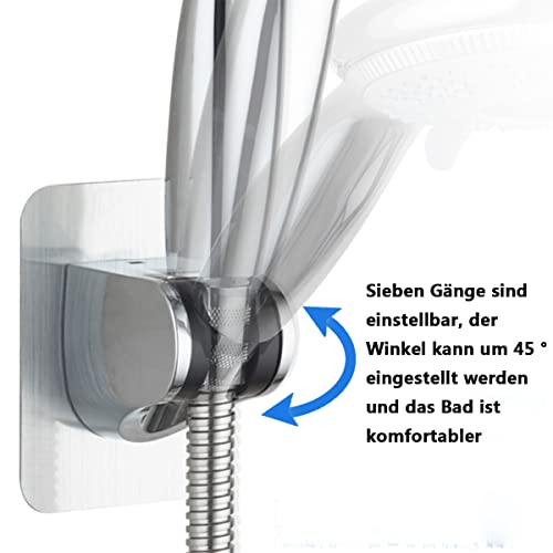 SHULLIN Hand Shower Holder Adjustable Shower Head Holder Shower Holder Universal Shower Holder Adjustable No Drilling Waterproof 45° Rotatable for Hand Shower Head Hotel Bathroom - Image 3
