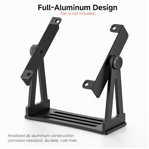Image of Multi-Purpose Desk Fan Stand Mount for 120mm PC Computer Fans (Aluminum Black)