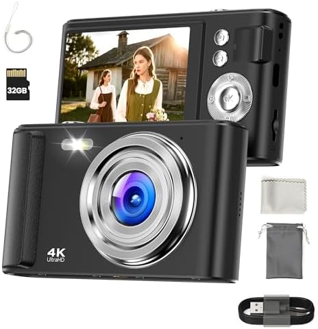 Digital Camera 4K for Kids: 48MP Cameras for Teens Photography – Autofocus Photo Camera Gifts for Children Ages 5-18 – Compact Cámara for Beginner – Point and Shoot Digital Cameras with 32GB TF Card Digital Camera 4K for Kids: 48MP Cameras for Teens Photography – Autofocus Photo Camera Gifts for Children Ages 5-18 – Compact Cámara for Beginner – Point and Shoot Digital Cameras with 32GB TF Card