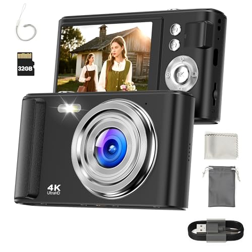 Digital Camera 4K for Kids: 48MP Cameras for Teens Photography - Autofocus Photo Camera Gifts for Children Ages 5-18 - Compact Cámara for Beginner - Point and Shoot Digital Cameras with 32GB TF Card