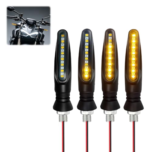 4 Piezas Intermitentes Moto Homologados,12V Luces Indicadores de Torneado de Motocicleta,Modo de Flujo Intermitente Universal Impermeables para Scooter Quad Cruiser Off Road