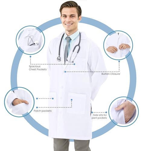 NY Threads Professional Lab Coat for Men Long Sleeve Medical Coat4