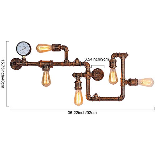 Industriële Vintage Wandlampen Montage Retro Metalen Lamp Rustieke Waterpijp Wandkandelaars Armatuur voor Woondecoratie… - Afbeelding 8