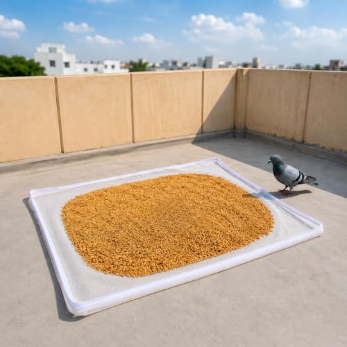 Image of Papad Drying Cloth with Zipper Net Cover | Pure Cotton Food Drying Cloth for Papad, Vadagam, Appalam, Fryums, Spices, Grains & Herbs | Reusable Sun Drying Mat | 75 x 100 cm