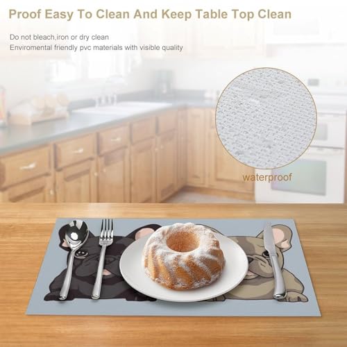 Set de table bouledogue français en PVC résistant : l'excellence d'un décor durable