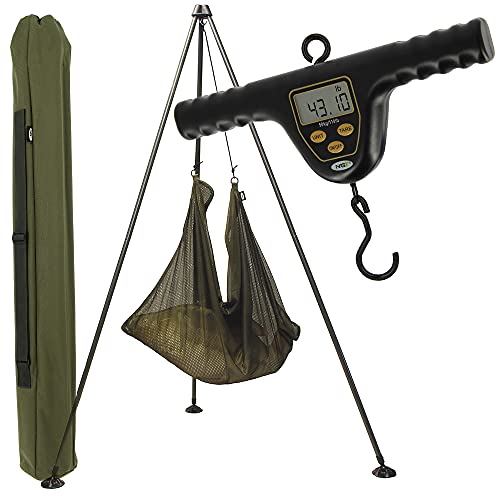 NGT Lightweight Fish Weighing Tripod System & 50kg/110lb Digital Scale & Sling