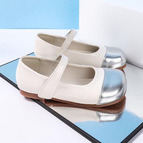 IWIHMIV Toddler Girls Dress Shoes Flower Girls Non Slip Mary Jane Walking Flat Ballet Shoes for Party Wedding3