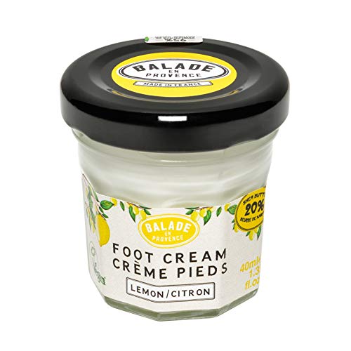 Balade En Provence Natural Shea Butter Foot Cream, Lemon - Quick-Absorbing Dry Skin Relief, Vegan Certified, Cruelty-Free, No Sulfates, Parabens Free, Natural Ingredients 1.35 oz