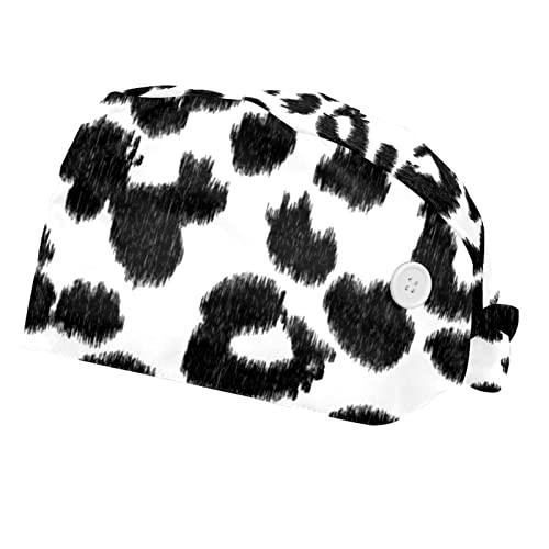 Chapeaux de travail pour hommes et femmes avec bandeau absorbant et calot réglable léopard