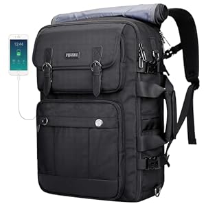 PIJUSHI Travel Backpack for Women Men Carry on Luggage Backpack Convertible Large Laptop Duffel Bag for Airplanes(PE049 Black)