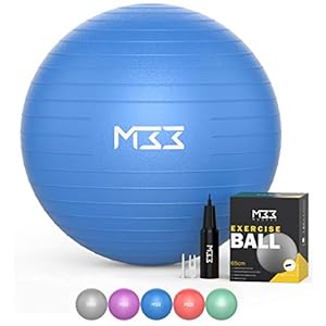 Mode33 Exercise Ball – 55 to 85cm Extra Thick Anti-Burst Yoga Ball with Hand Pump – Gym Ball for Fitness, Pilates ball, bouncing ball, Labour, Birthing Ball pregnancy, Swiss Ball – (XL (85cm), Blue)