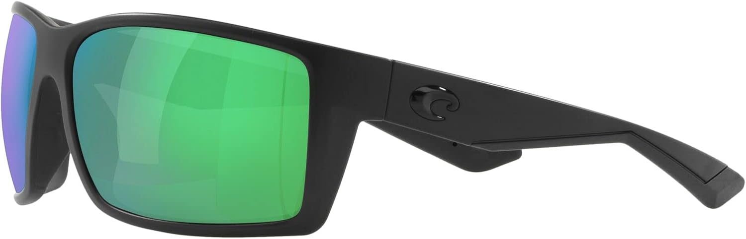 Costa Del Mar Mens Reefton Rectangular Sunglasses, Blackout/Green Mirrored Polarized-580P, 64 mm - Image 3