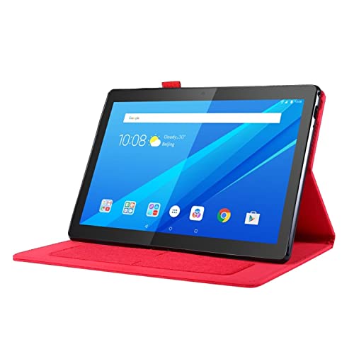 Protection à rabat Lenovo Tab P10 rouge antichoc König Design - 5