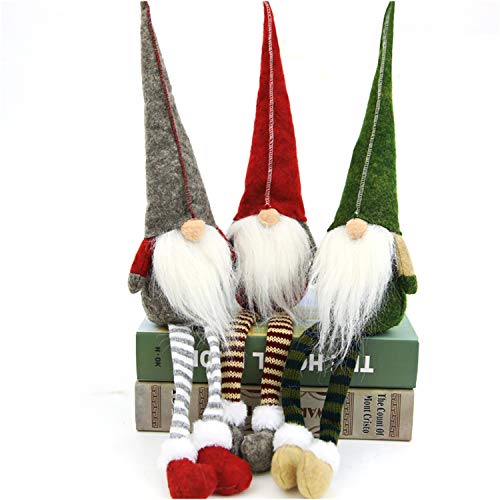 XYJZXY 3Pc Long Legs Christmas Handmade Swedish Gnome Christmas Santa gnome Home Desk Decorations Holiday Presents