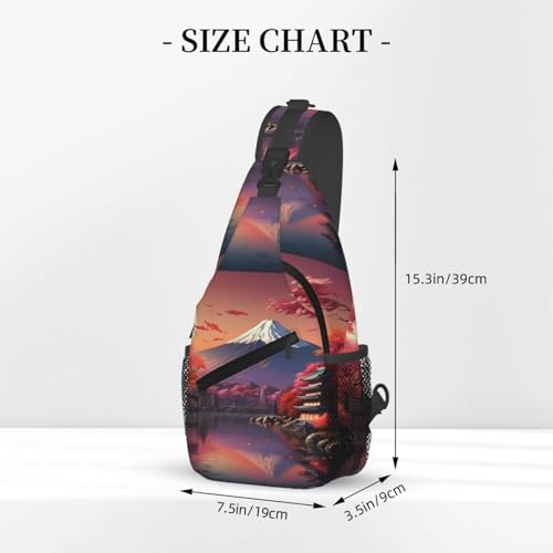 Mochila bandolera de viaje con estampado Fuji Japón miniatura 3