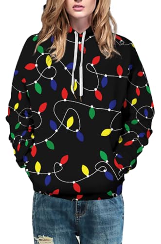 Ainuno Unisex Christmas Hoodie for Men Couples Funny Holiday Hooded Sweatshirt4