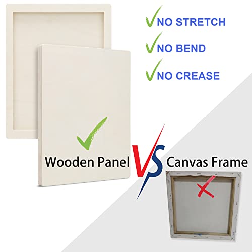 Unfinished Wood Canvas Panels Kit With Accessories - 9 X 12 Inch, Pack Of 4 Studio 3/4" Deep Board For Pouring Art, Craft, Painting And Encaustic Art #TOP2