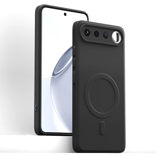 Image of Pikkme Back Cover for Realme 16 5G Soft Matte Silicone Mag-Safe Design (Mag-Safe Not Support) Camera Protection | Slim Fit Bumper Cover (Black)