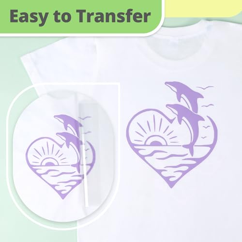 Image of HTVRONT Lilac HTV Vinyl Roll, 12 inch x 10ft Lilac Iron on Vinyl for T Shirts | Heat Transfer Vinyl for All Cutter Machine & Silhouette Cameo, Easy to Cut & Weed