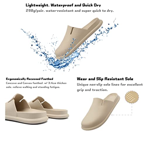 Oneniao Eva Garden Clogs For Men Women Wide Toe Flat Mules Comfy Rubber Clogs Casual Slippers Hospital Kitchen Work Shoes Couples Mules & Clogs Cream #TOP2