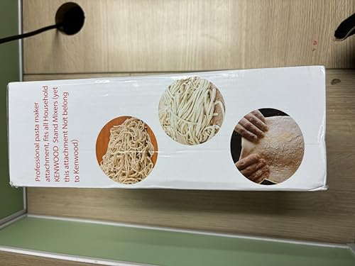 Nudelaufsatz für Kenwood Standmixer, inklusive Nudelblattwalze Spaghettischneider und Fettuccinischneider Nudelmaschine mit 8 Drehknopf zur Einstellung, für Kenwood Pasta Maker Zubehör