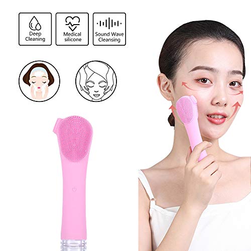 Preisvergleich Produktbild Gesichtsreinigungsbürste Silikon Elektrische Gesichtsbürste Silikon Gesichtsmassagegerät Sonic Tiefenreinigung Hautpflege Gerät wasserfeste, USB wiederaufladbares, für Alle Hauttype
