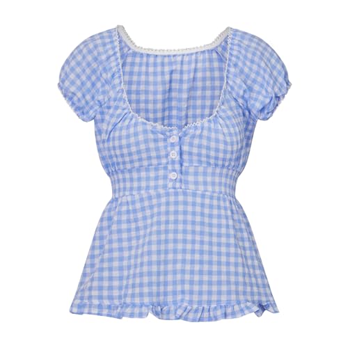Image of Fairy Grunge Y2k Shirts Vintage Crop Tops Short Sleeve Girls Slim Fit Tees