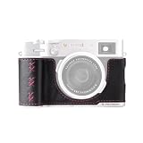 PGYTECH X100Ⅵ Leder-Kameratasche für FUJIFILM, Handgefertigte Echtleder-Halbschale mit Basis aus Aluminiumlegierung, SD-Kartenfach & Riemenöse (für Fuji X100Ⅵ, Schwarz)