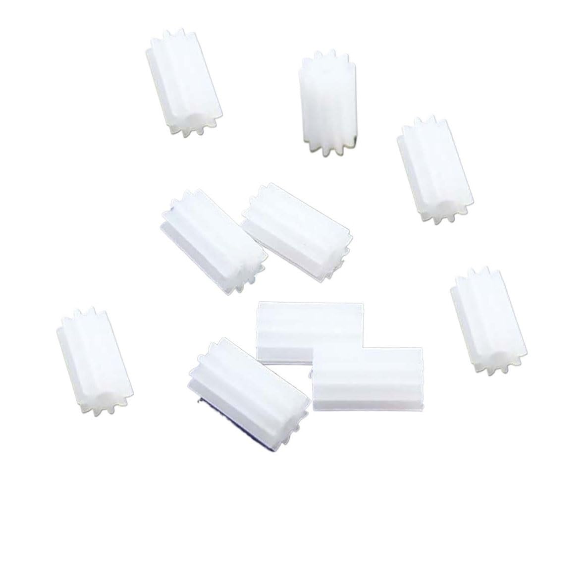 Shaft Pinion 20Pcs 0.5M Extended Plastic Spur Gear 0.5 Module 10 Teeth Straight Teeth Gear 2mm Tight Fit Shaft 102A Spindle Motor Gear Motor Transmission(White)