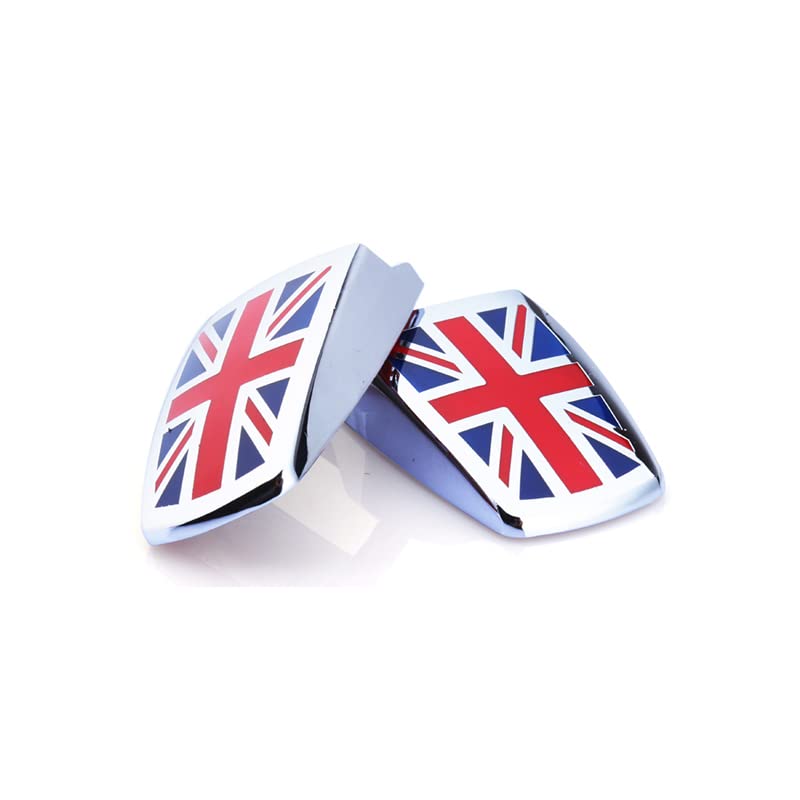 2-Pack Black Union Jack Windshield Washer Nozzle Covers For MINI Cooper – Easy Snap-On Upgrade