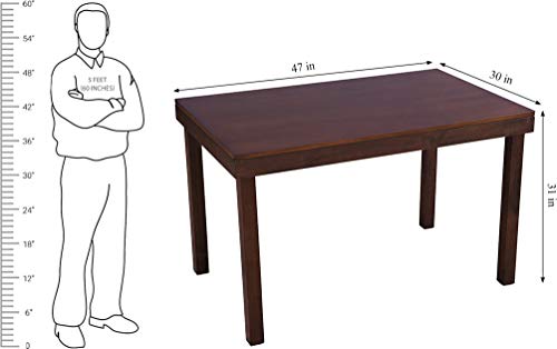 Image of Hometown Hopton Solid Wood Four Seater Dining Table in Brown Color By Hometown