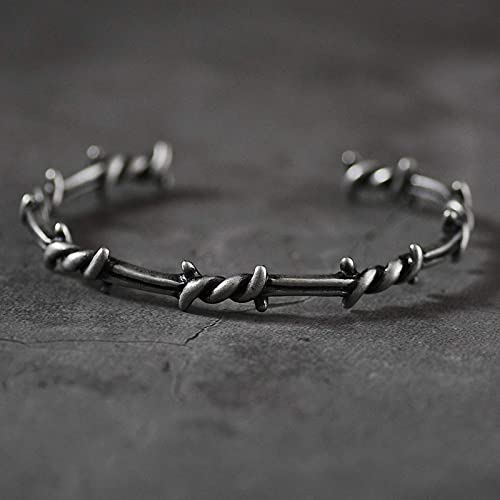 Pulsera cuff unisex de acero y titanio con diseño geométrico miniatura 4
