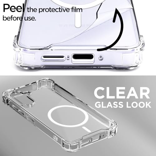 Image of Outlouders Back Cover for Samsung Galaxy A36 5G Mag-Safe Transparent PC + TPU Bumper Case with Magnetic Support Shockproof Protection (Transparent Mag-Safe)
