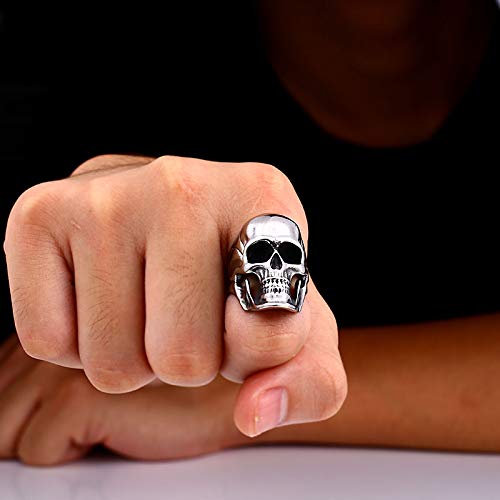 Image of Genuine Stainless Steel Ring Jewelry for Men Fashion Punk Biker Skull Rings