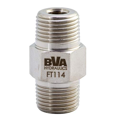 BVA Hydraulics FT114 Male Connector Hex Nipple 3/8"-18 NPTF to Male 3/8"-18 NPTF #1