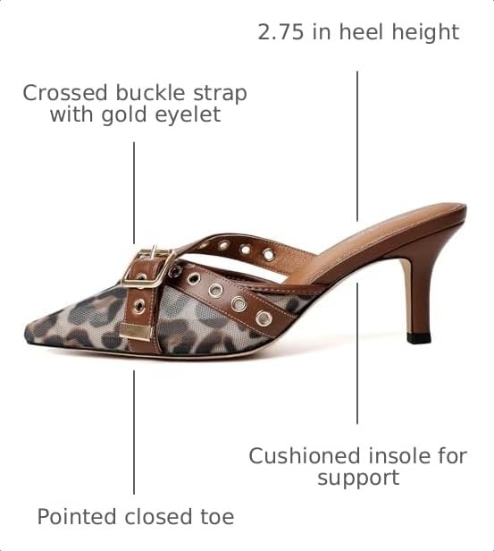 Image of Mostrin Kitten Heels for Women Pointed Closed Toe Heels Vintage Stiletto Dressy Pumps Shoes for Office Work Party