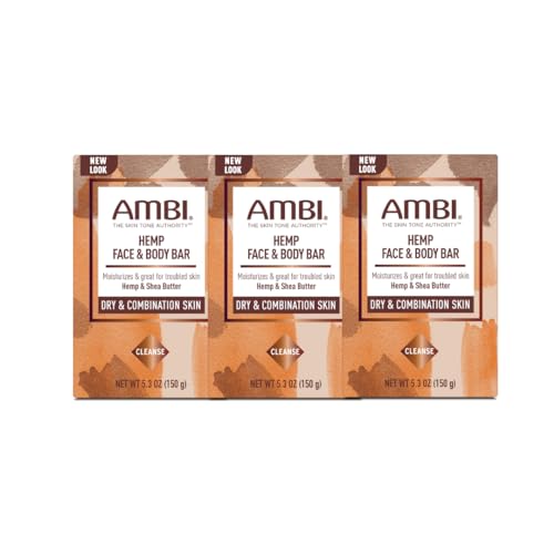 Ambi Hemp Face and Body Bar, Moisturizing and Gentle for Troubled...