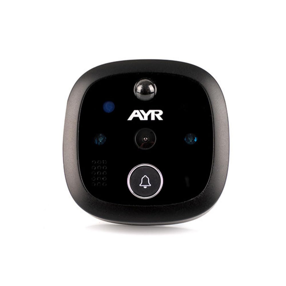 AYR Mirilla Digital de Puerta con Gran Pantalla a Color de 4,3". Cámara con Infrarrojos y visión Nocturna, PIR; detección de Movimiento. Batería Recargable. Prúebala con Alexa y Google Home.