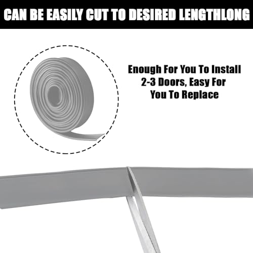 Shower Bottom Waterproof Door Rubber Sweep Trim Black Seal for Home Bathroom, 108 x 13/16 x 5/32 Inch Tee Insert Shape (Grey)