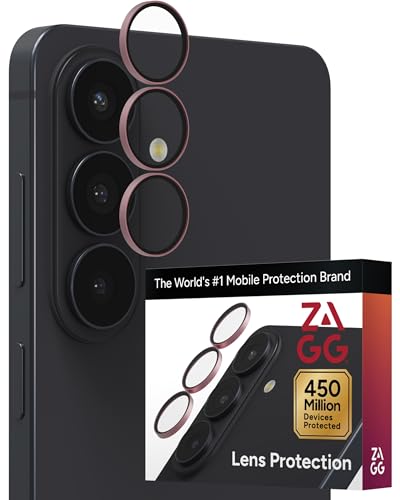 Image of ZAGG Glass Elite Samsung Galaxy S26 Camera Lens Protector - Pink, Anti-Reflective, 5X Stronger Impact & Scratch Resistant Aluminosilicate Glass - Easy Installation, Smudge-Free Surface