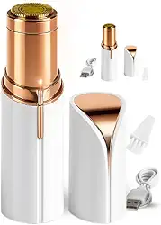 Depilador Facial Feminino Recarregável USB em Formato Batom com Luz LED - Removedor de Pelos Portátil para Rosto, Buço e Sobrancelhas